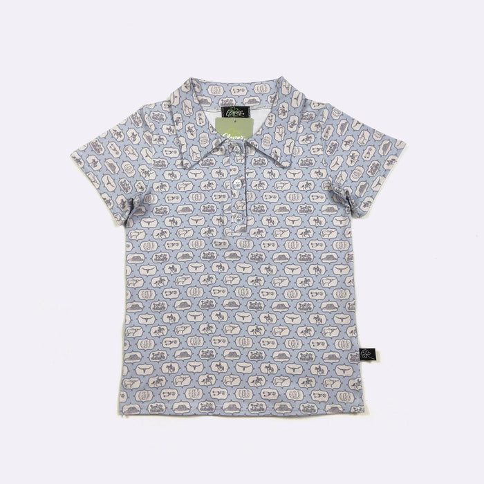 Cowpoke Print Boys Polo Shirt