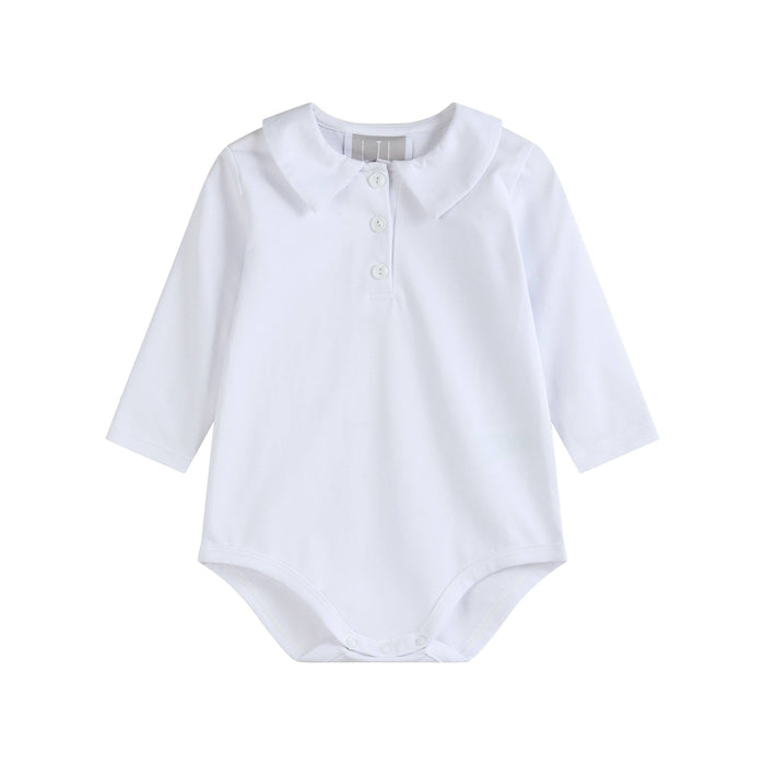 Little Gentleman White Collared Baby Romper