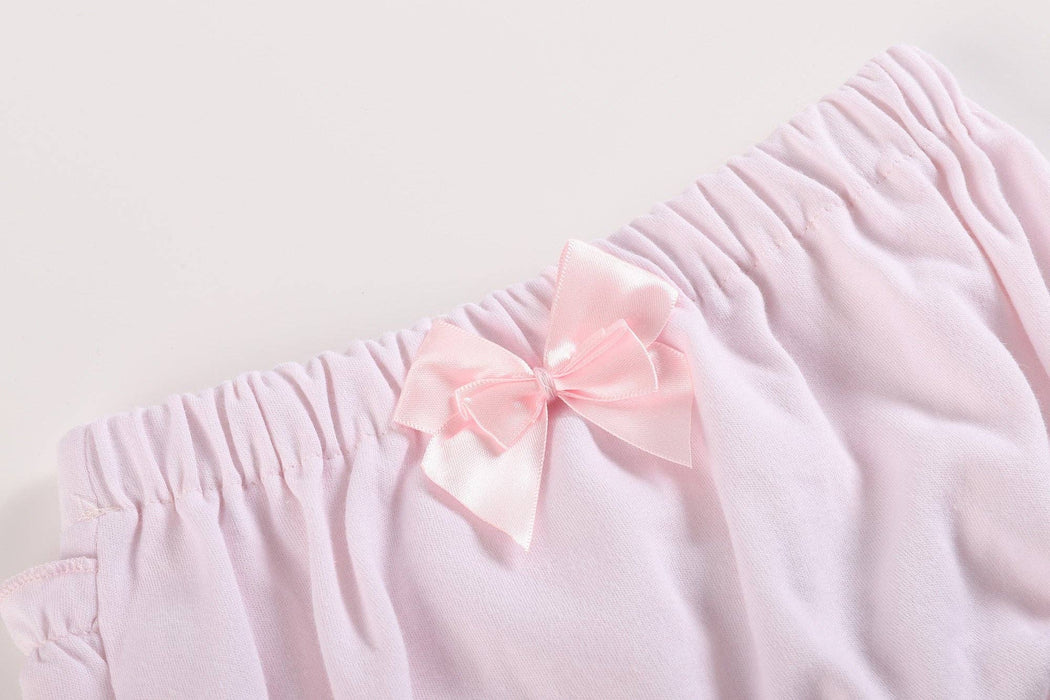 Sweet Essentials Baby Bloomer Set (Pink & White)