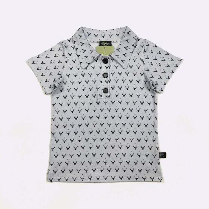 Stag Print Boys Polo Shirt