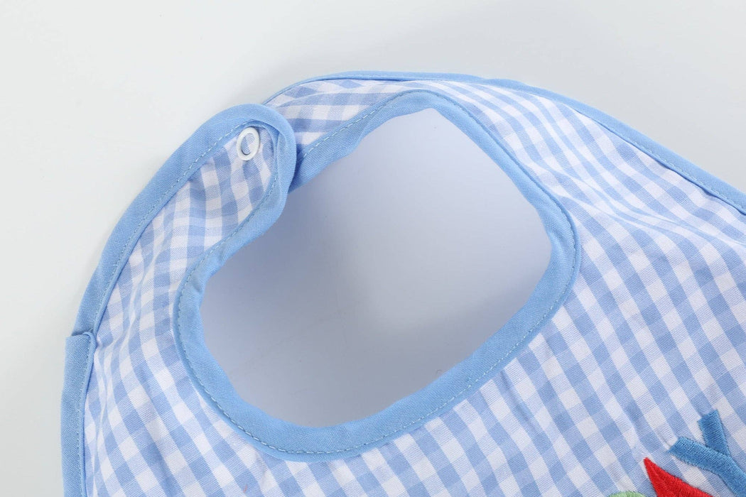 Birthday Boy Blue Gingham Bib