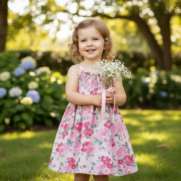Blushing Garden Muslin Dress