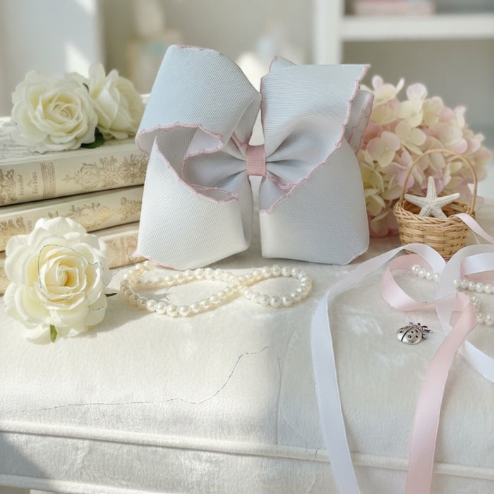 Classic Moonstitch Hair Bow Clip (5”)
