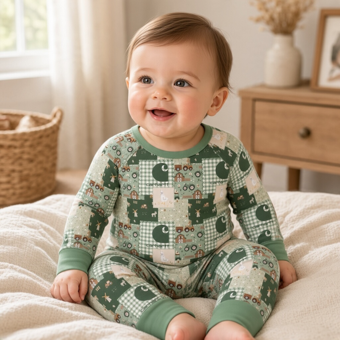 Little Farmhand Bamboo Baby Zipper Pajamas