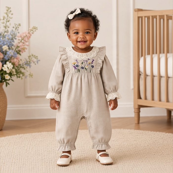 Wildflower Heirloom Baby Girl Romper