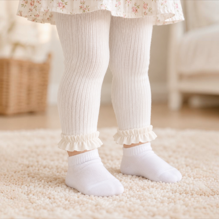 White Heirloom Ruffle Tights