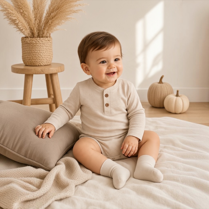 Little Gentleman Henley Baby Bodysuit
