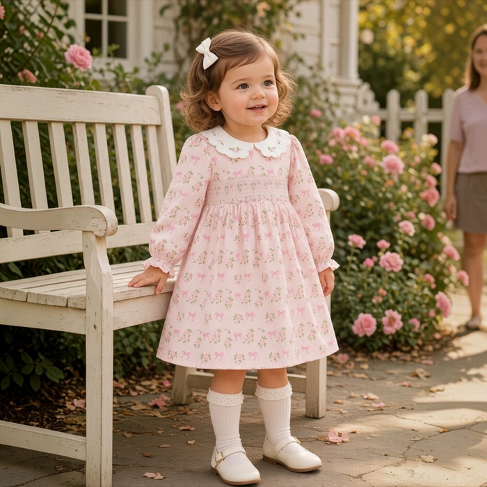 Blushing Rosebud Smocked Dress