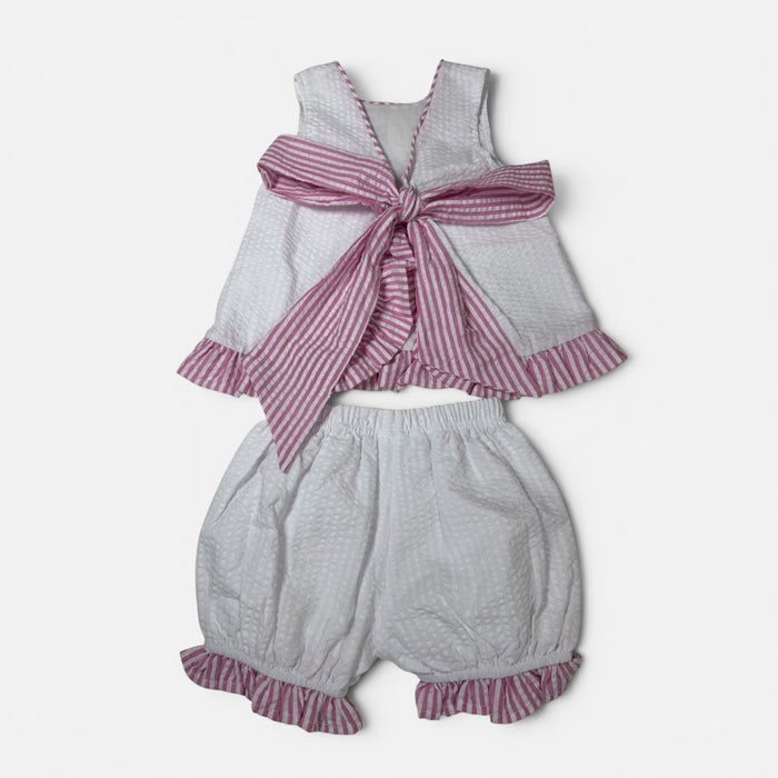 Sweet Seersucker Swing Back Bloomer Set