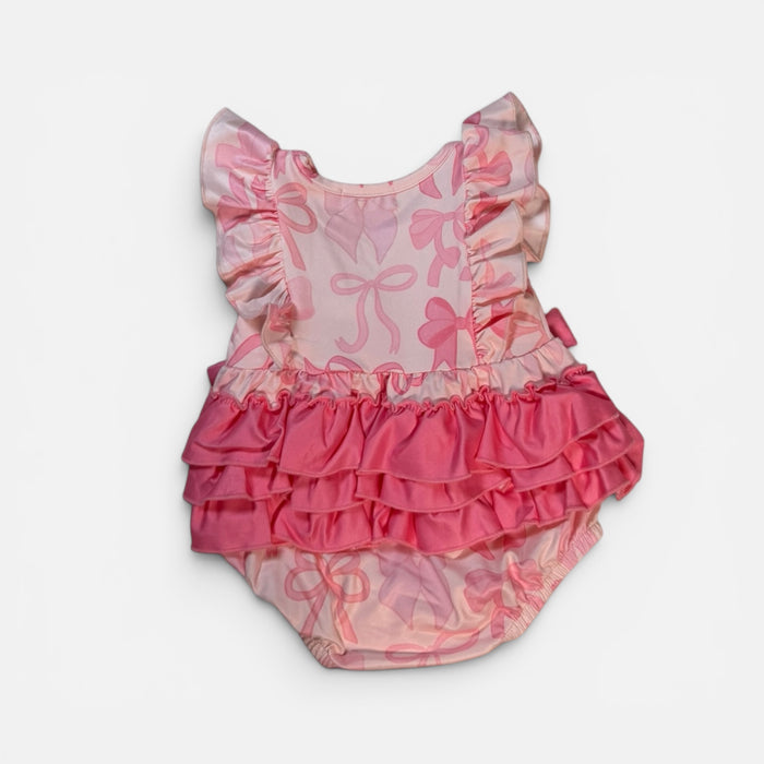 Pretty in Bows Pink Girl Romper
