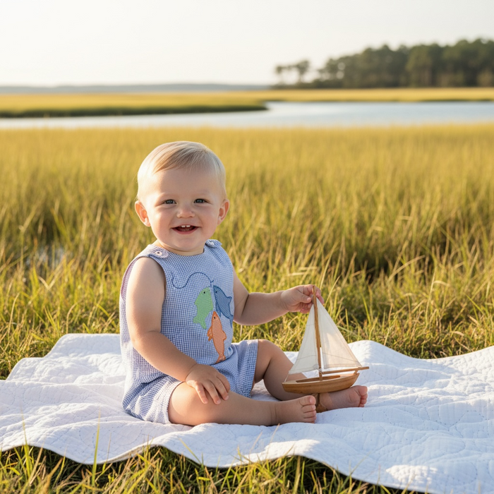 Reel Fun Seersucker Romper