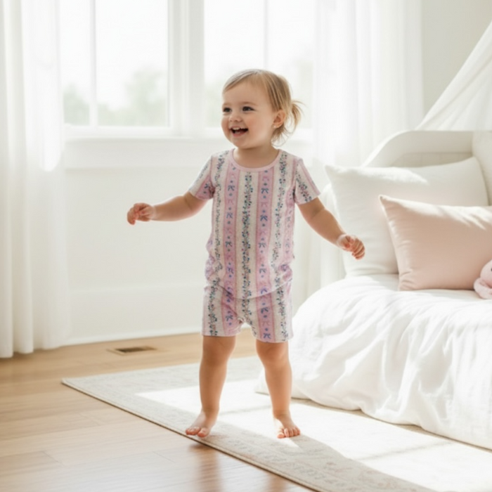 Sweet Bows Bamboo Kids Pajama Set