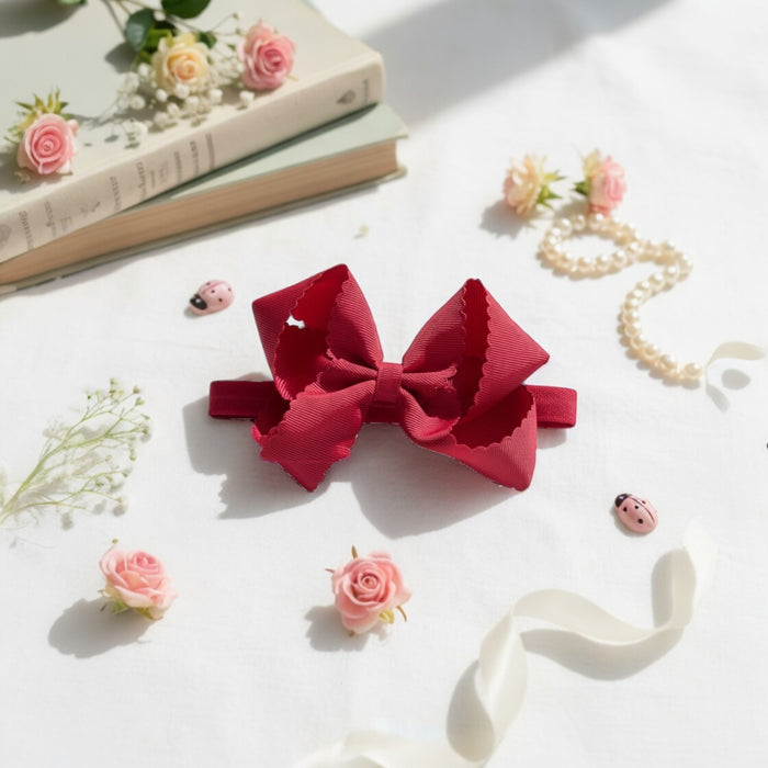 Classic Scalloped Bow Headband (4.5”)