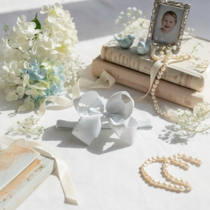 Classic Scalloped Bow Headband (4.5”)