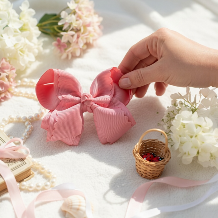 Sweet Blush Hair Bow Clip (4")