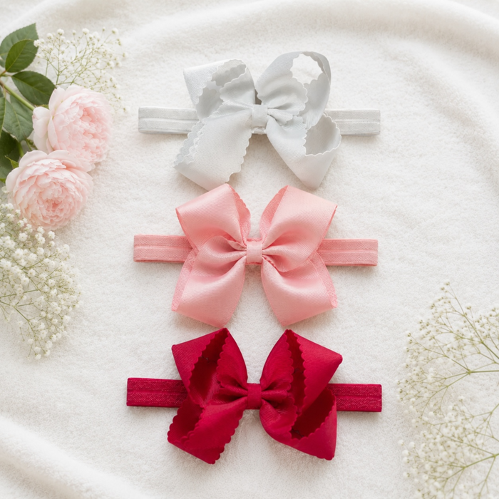 Classic Scalloped Bow Headband (4.5”)