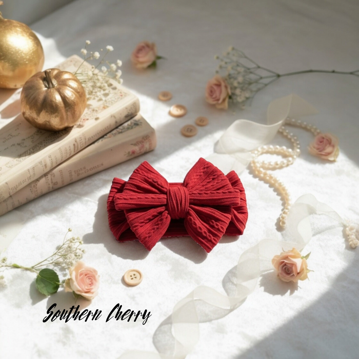 Cable Knit Bow Headband