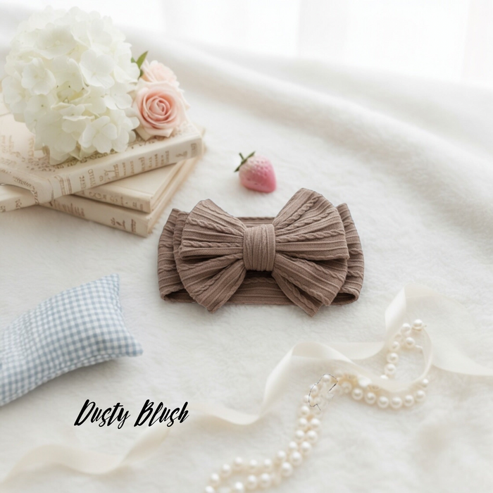 Cable Knit Bow Headband
