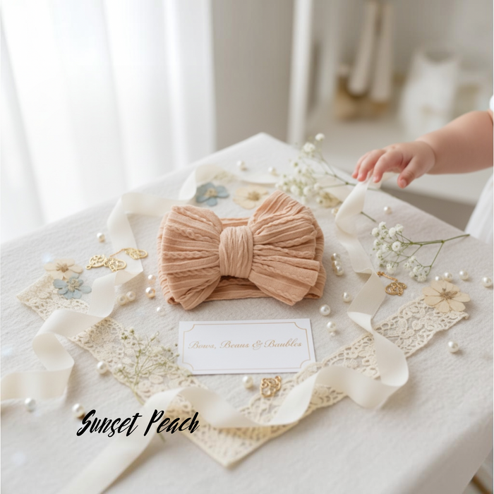 Cable Knit Bow Headband