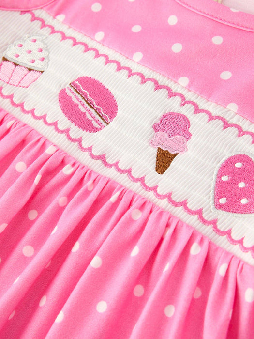Pink Dessert Smocked Girls Dress